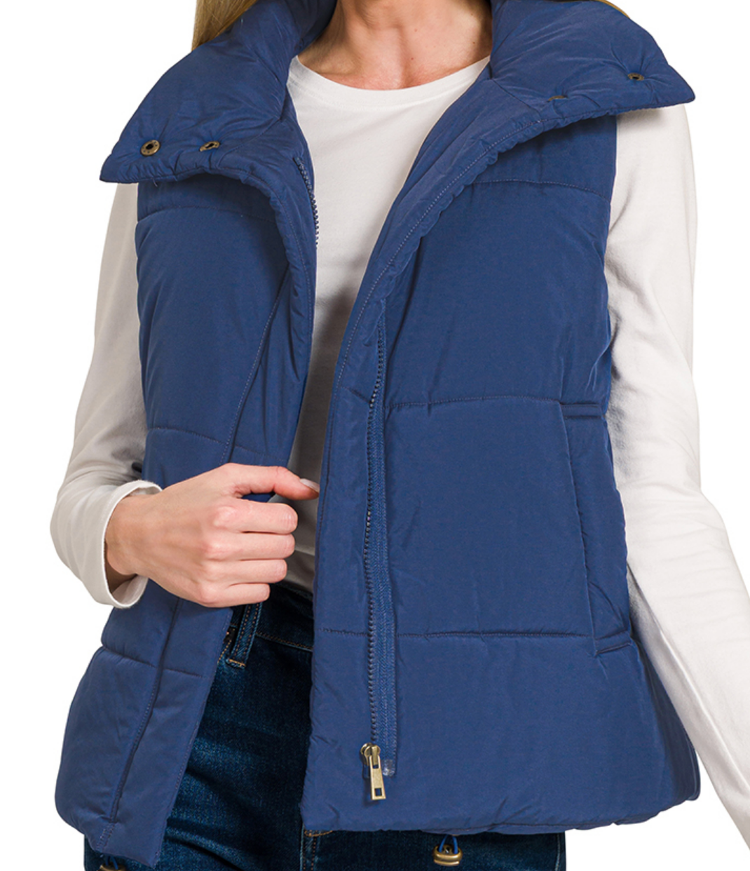 High Neck Puffer Vest - 4 colors