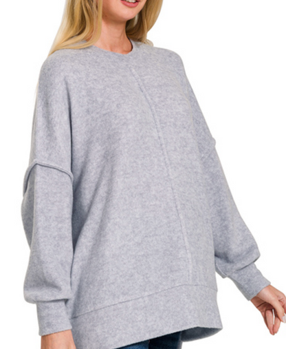 Front Seam Brushed Hacci Cozy Sweater / 7 colors