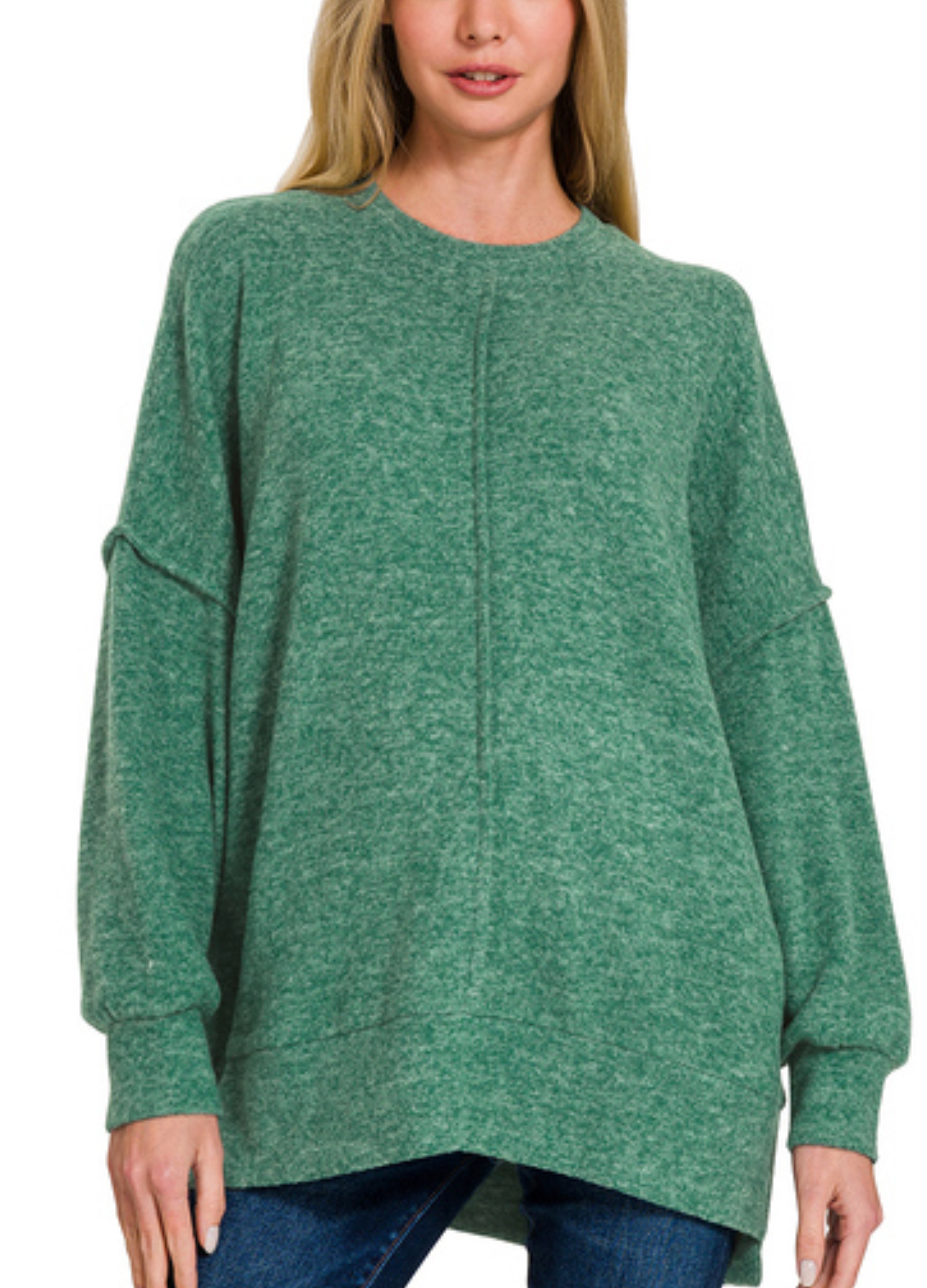 Front Seam Brushed Hacci Cozy Sweater / 7 colors