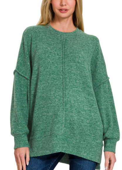 Front Seam Brushed Hacci Cozy Sweater / 7 colors