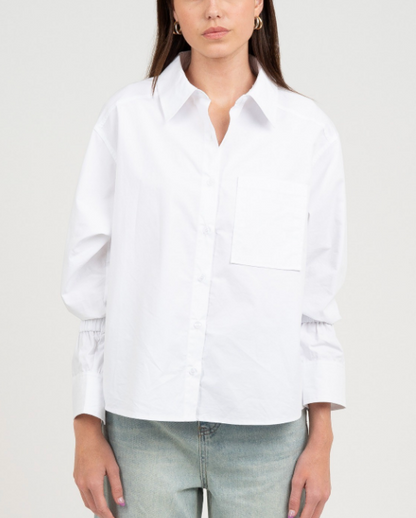 Classic White Button Front Blouse