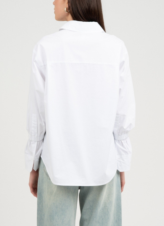 Classic White Button Front Blouse