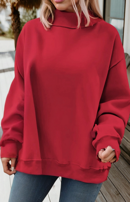 Oversized Reversible Mockneck sweatshirt / 2 colors