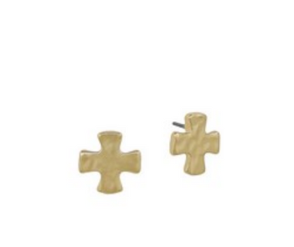 MIni Gold Cross Stud Earrings