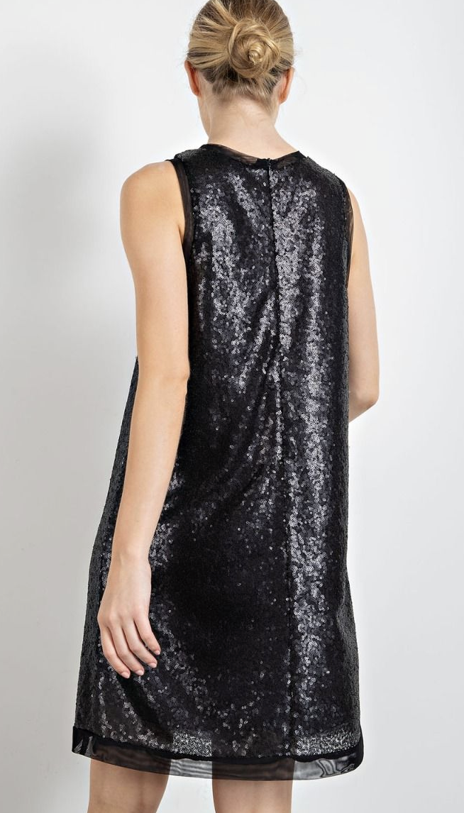 Sequin Sleeveless Holiday Dress / 3 colors