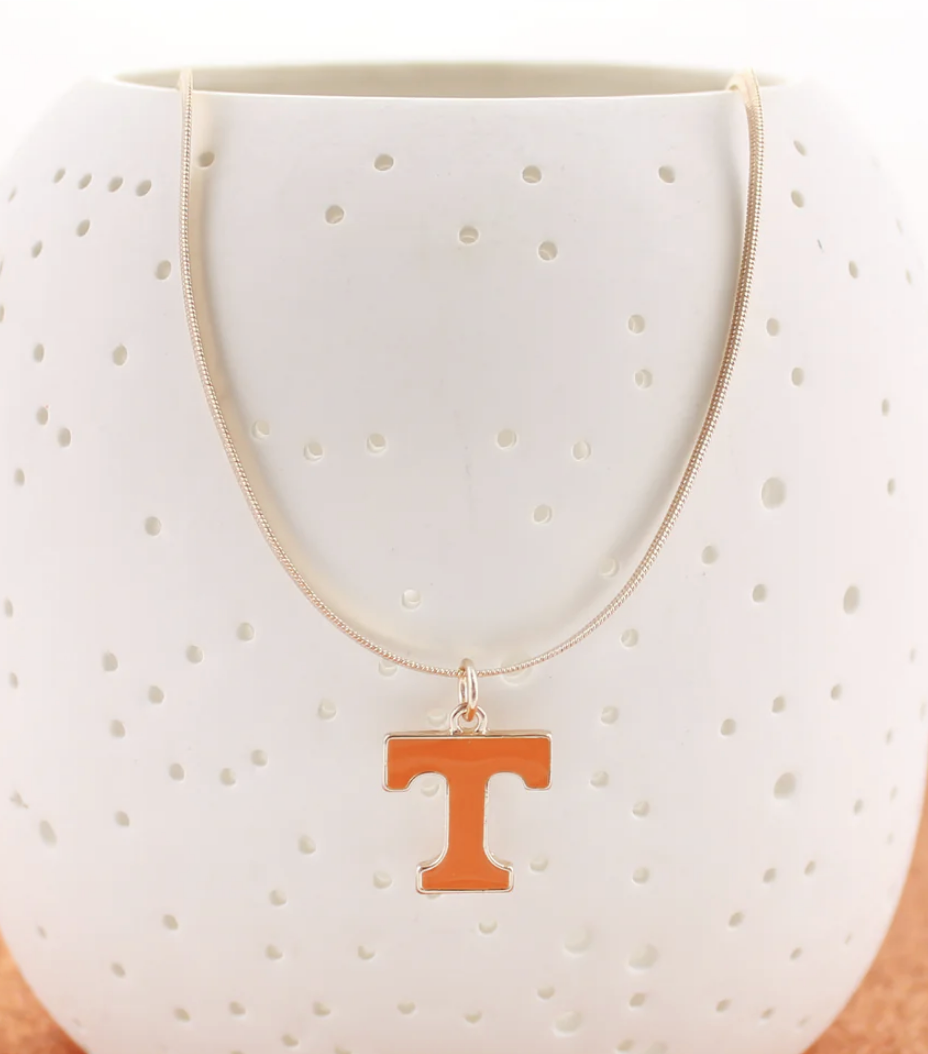 Snake Chain Gold Collegiate Enamel Logo Necklace