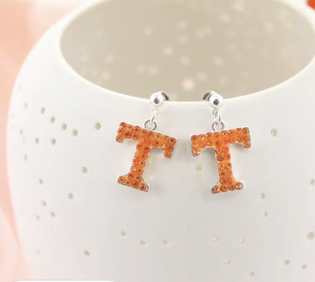 Collegiate Crystal Logo Earrings