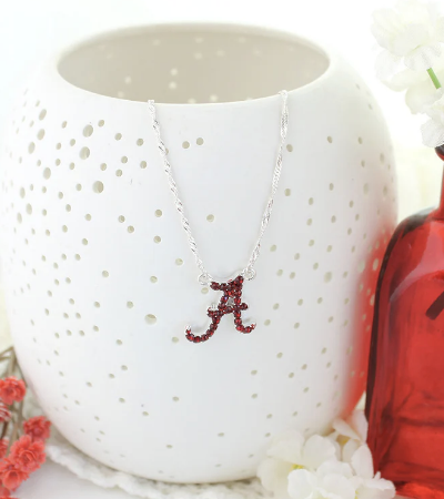 Silver Collegiate Logo Necklace
