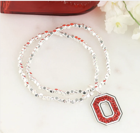 Collegiate Logo Silver Bracelet Set