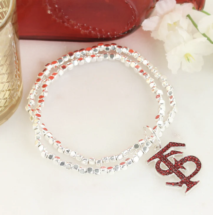 Collegiate Logo Silver Bracelet Set