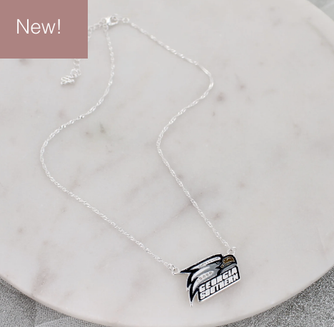 Silver Collegiate Logo Necklace