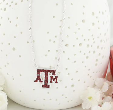 Silver Collegiate Logo Necklace