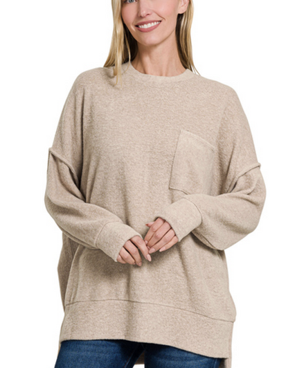 Dropped Shoulder Oversized brushed hacci / 7  colors