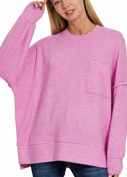 Dropped Shoulder Oversized brushed hacci / 7  colors