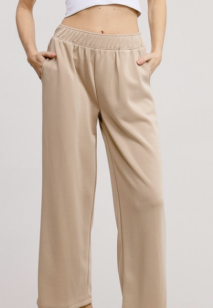Scuba Elastic Waist Wide Leg Pant NEW COLORS