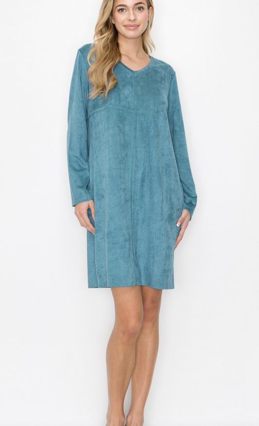 Aurora Suede Long Sleeve Dress / 6 colors