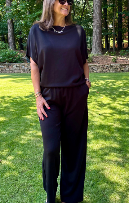 Scuba Elastic Waist Wide Leg Pant /  5 colors