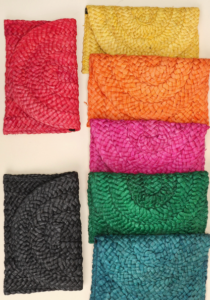 Straw Woven Raffia Clutch Handbag / 5 colors