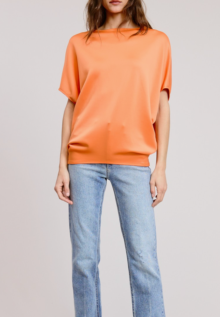 Short Sleeve Scuba Oversized Dolman Top / 3 colors