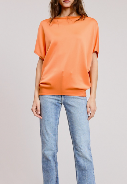 Short Sleeve Scuba Oversized Dolman Top / 3 colors