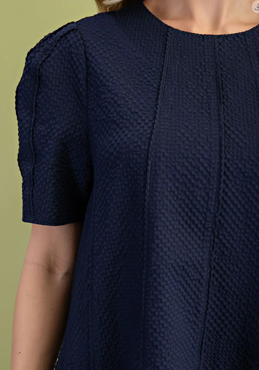 Textured Round Neck Dress-4 colors