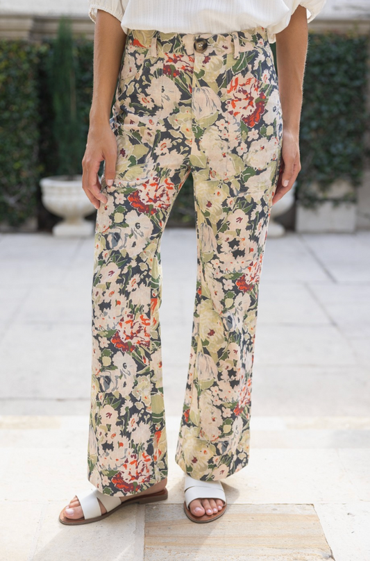 Floral Wide-Leg Statement Pants