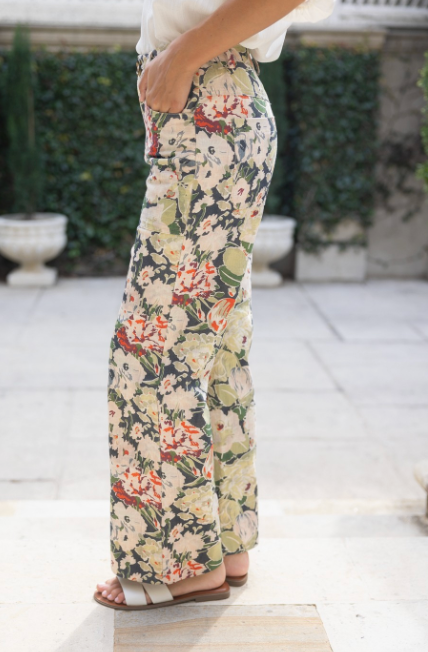 Floral Wide-Leg Statement Pants