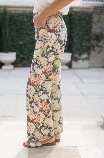 Floral Wide-Leg Statement Pants