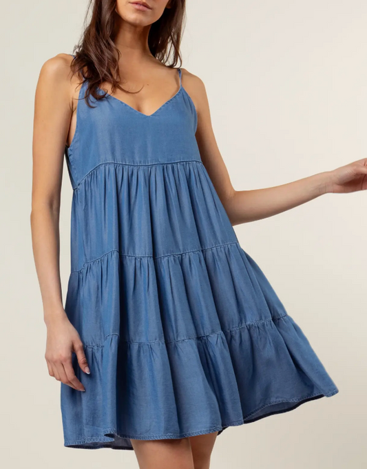 Tencel Tiered Babydoll Dress