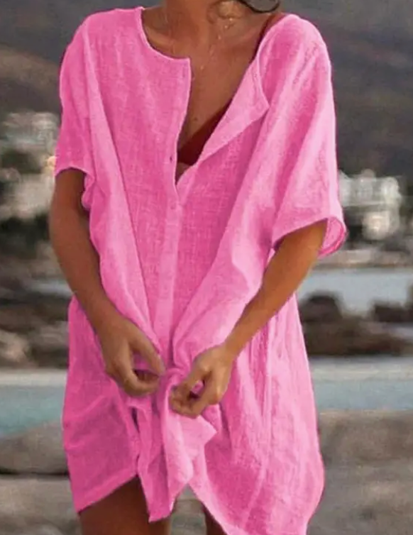 Everyday Button-Front Cover-Up / 4 colors