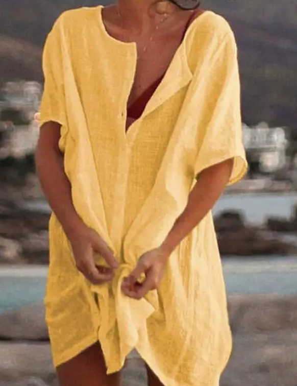 Everyday Button-Front Cover-Up / 4 colors
