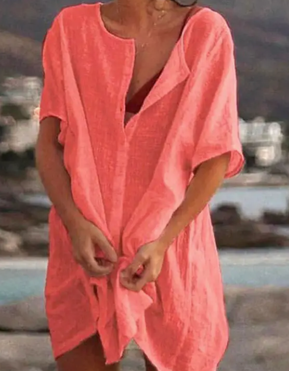 Everyday Button-Front Cover-Up / 4 colors