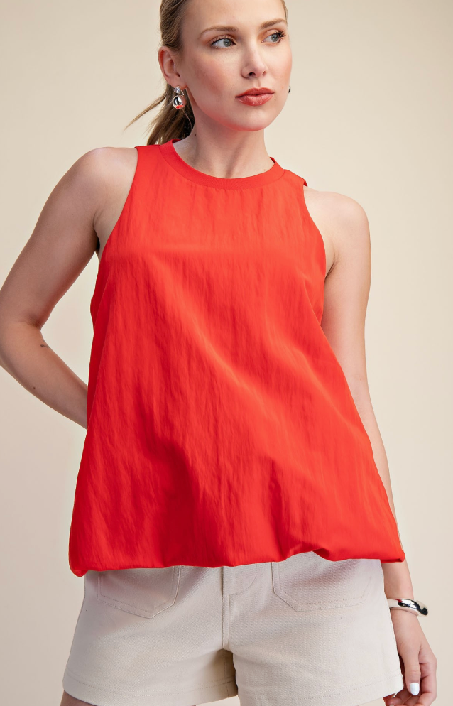 Sleeveless Bubble Hem Top / 3 colors