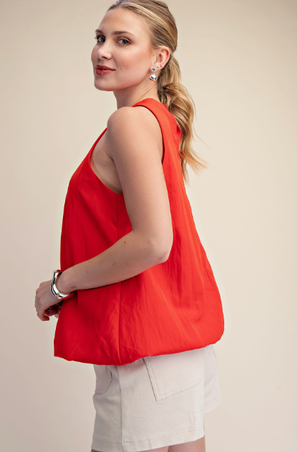 Sleeveless Bubble Hem Top / 3 colors