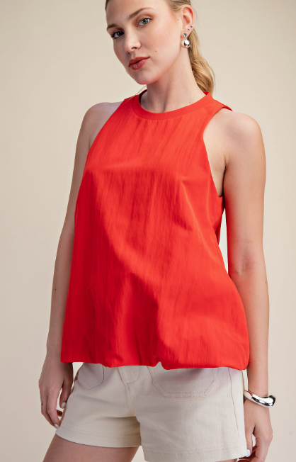Sleeveless Bubble Hem Top / 3 colors