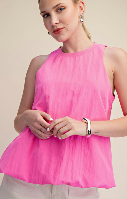 Sleeveless Bubble Hem Top / 3 colors