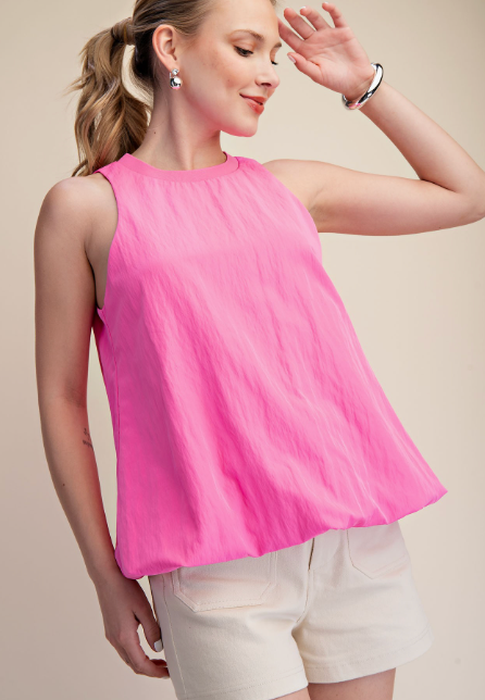 Sleeveless Bubble Hem Top / 3 colors