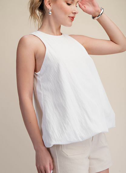 Sleeveless Bubble Hem Top / 3 colors