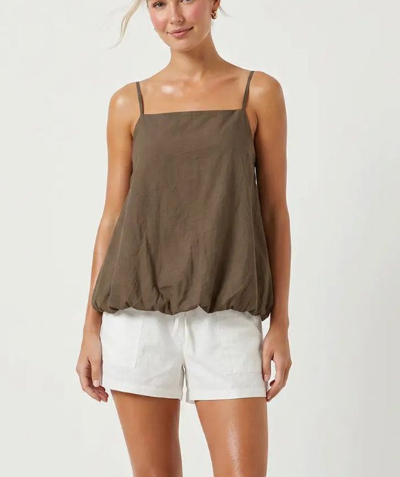 Cami Top with Bubble Hem / 2 colors