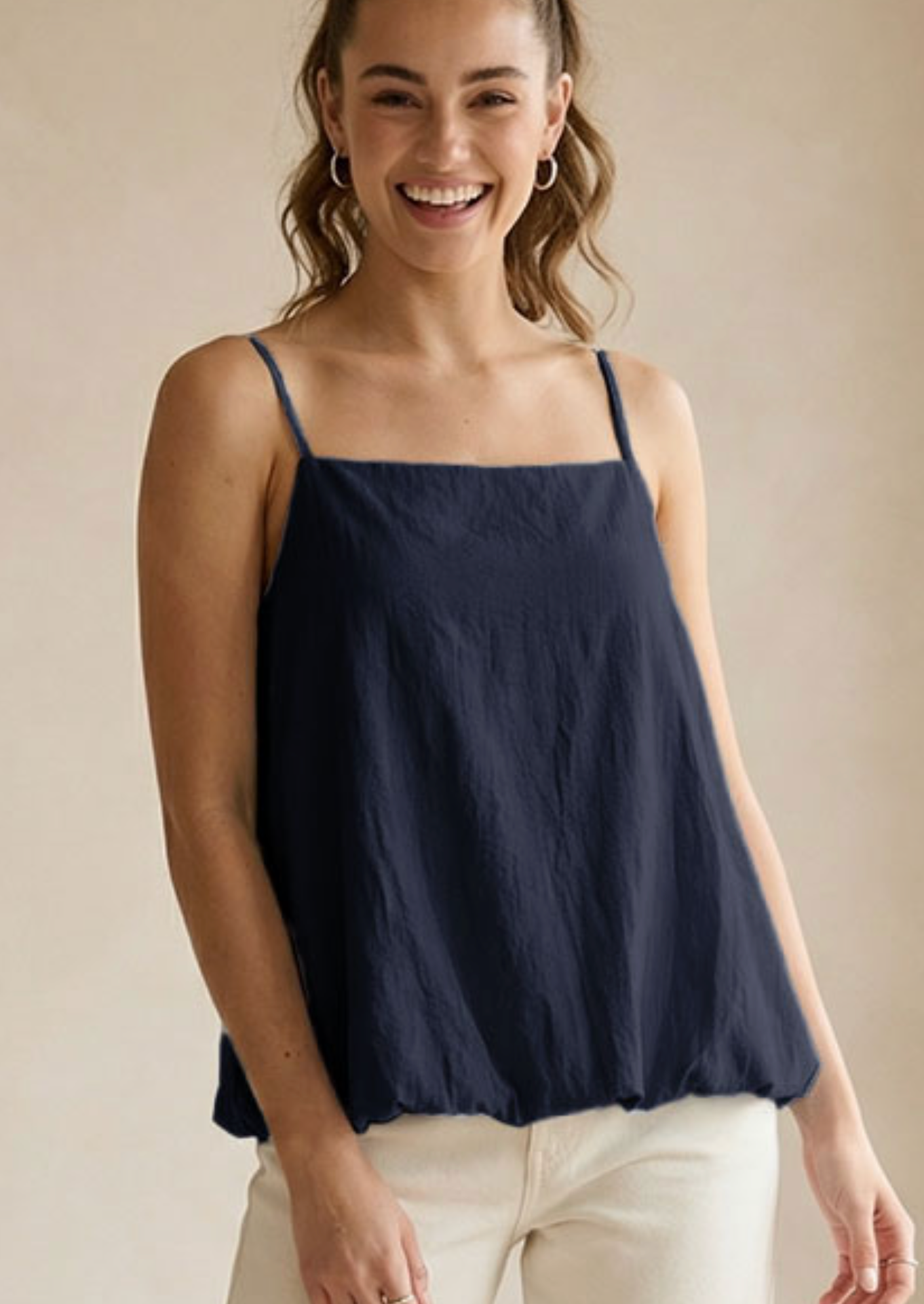 Cami Top with Bubble Hem / 2 colors