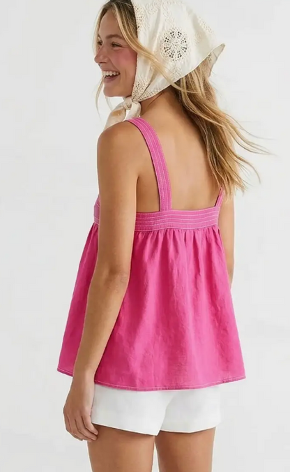 Contrast Rope Detail Sleeveless Tank Top / 2 colors