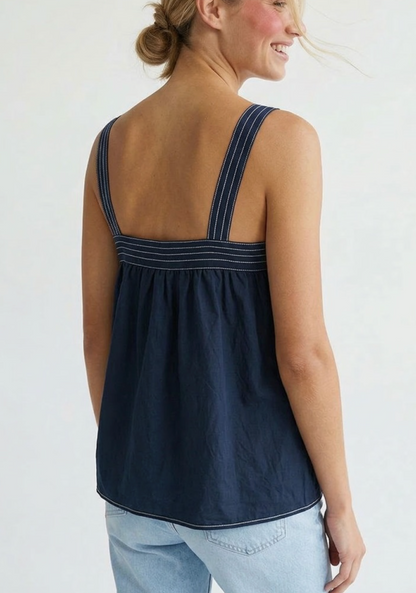 Contrast Rope Detail Sleeveless Tank Top / 2 colors