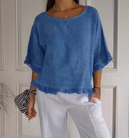 Color Me Linen Ruffle Top / 2 colors