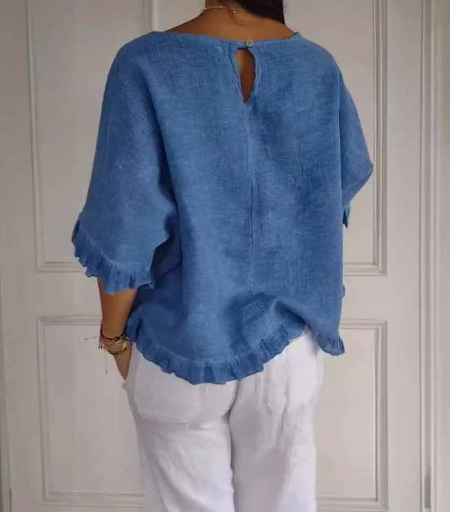 Color Me Linen Ruffle Top / 2 colors