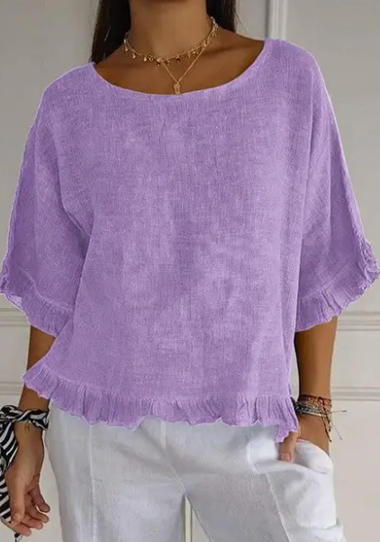 Color Me Linen Ruffle Top / 2 colors
