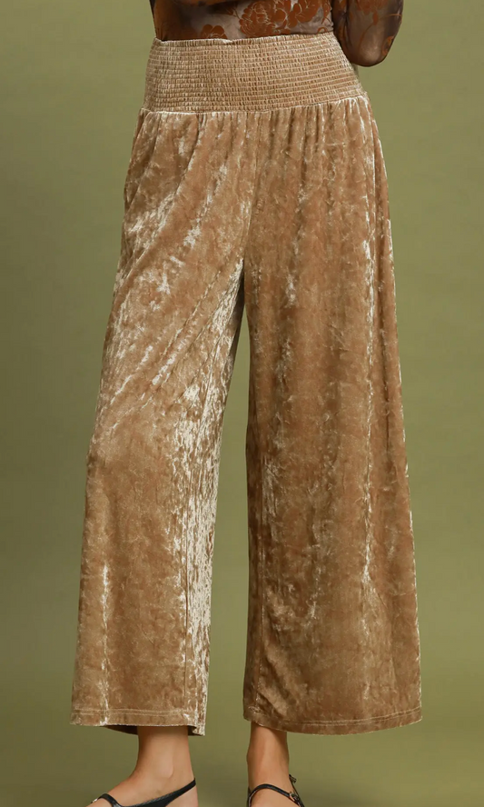 Crushed Velvet Wide Leg Pants / 2 colors