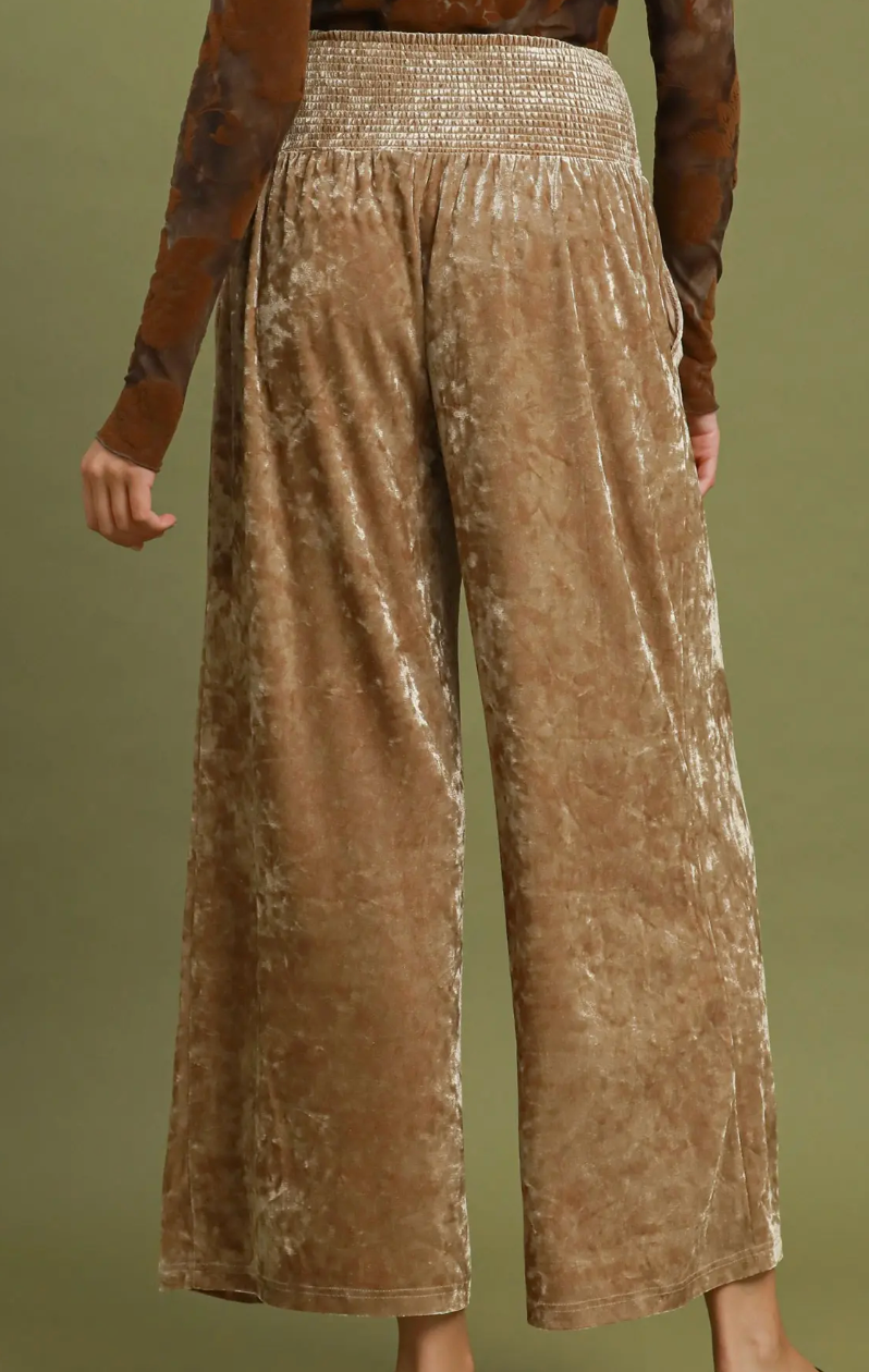 Crushed Velvet Wide Leg Pants / 2 colors