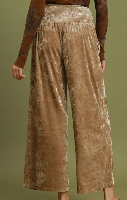 Crushed Velvet Wide Leg Pants / 2 colors