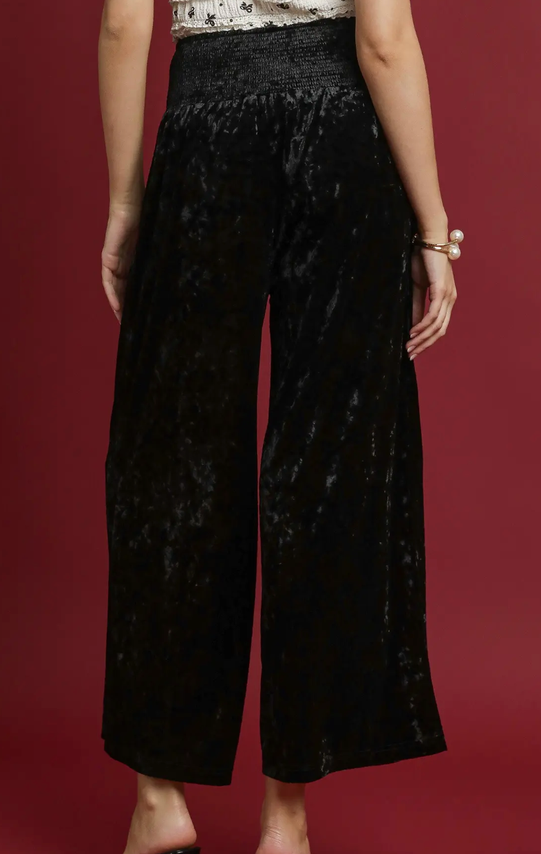 Crushed Velvet Wide Leg Pants / 2 colors