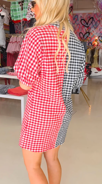 Red & Black Gingham Cotton Dress / Preorder arrives 9/3